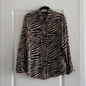 ANINE BING PRINT SILK SHIRT